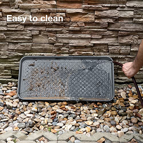 Boot Tray Extra Large 40"x20" - All-Weather, Multi-Purpose | Water-resistant recycled polypropylene, 1.25" raised edges – ideal for mudroom, entryway, garage, pet feeding mat or potted - style: Grey