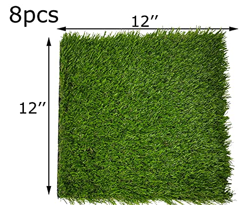Hamiledyi Chicken Nesting Box Pads 8 Pcs Artificial Grass Rug Carpet Synthetic Turf Mat Nest Box Bedding for Chicken Coop Pet Garden Lawn Indoor Outdoor 12"x12" - size: 8 Pcs Green