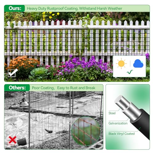 Welded Wire Fence, 100t(L) x 36inch(H) PVC Anti-Rust Coated Wire Mesh, 2 Inch x 3 Inch 16GA Garden Edging Border, Roll Metal Animal Barrier for Yard Vegetable Plant Protection Poultry Netting - size: 100ft(L) x 36inch(H)