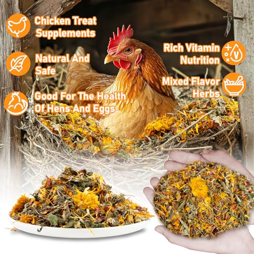 MAQIHAN 10oz Chicken Nesting Herbs - Dried Herbs Supplement for Laying Hens | Natural Chicken Treats for Nutritious Feeding, Comfortable Bedding Supplies for Nesting Pad & Box, Chicken Coop Accessories - size: 10 Ounce (Pack of 1)