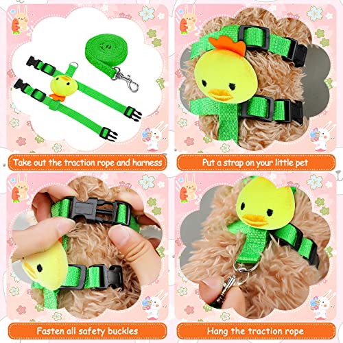 Tondiamo 4 Pcs Adjustable Bunny Harness and Leash Set for Small Pet,Animal | Cute Vest Harnesses, for Rabbits Ferrets Guinea Pig Kitten Puppy, Small Pet Supply, Adjustable Straps, Animal Design - color: Animals