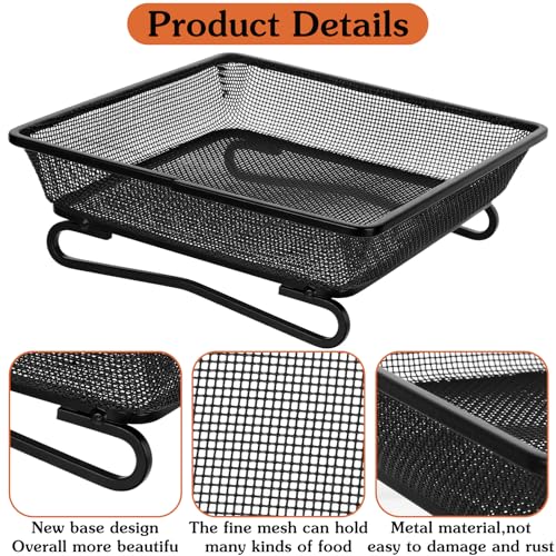 Ground Platform Bird Feeder Metal Seed Tray for Outside Garden Wild Bird Feeders with Drainage Holes Great Attracting for Birds and Squirrels, Wonderful Decoration for Backyard – Pack of 3
