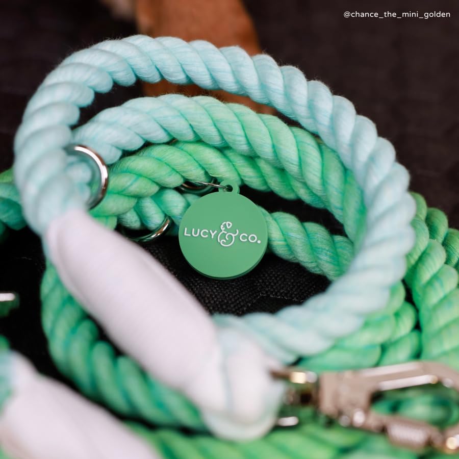 Spring Green Hands-Free Rope Leash - color: Spring Green Hands-Free Dog Leash