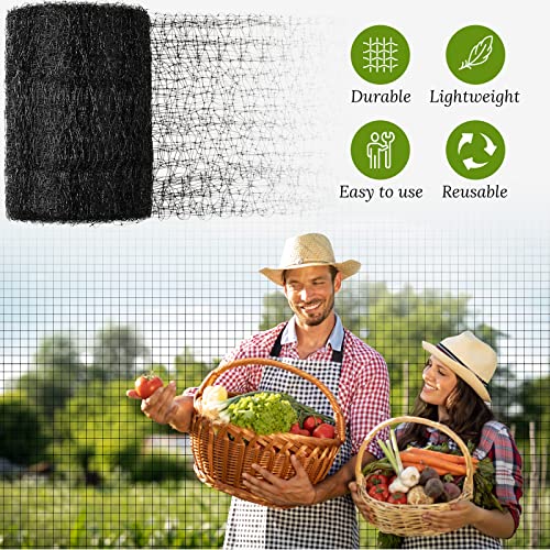 Woanger 3 Pack Deer Fence Netting Bird Netting Garden Net with 150 Pcs Cable Ties for Bird Protect Plants, Vegetables Against Birds Fruit Trees Deer Squirrel Rabbit and Other Animals (Black,7x100 ft) - color: Black
