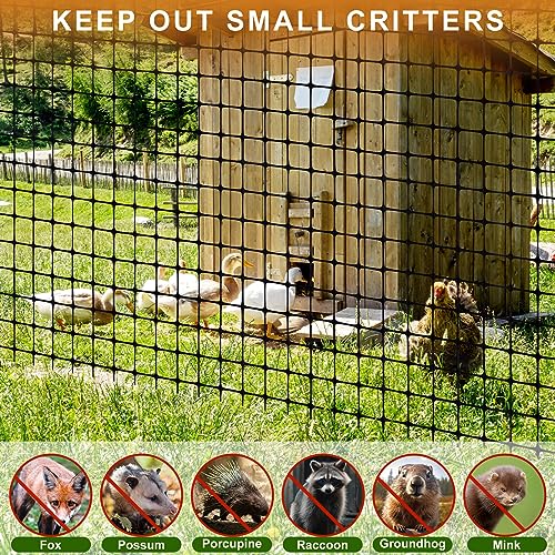Windyun 2 Roll Plastic Mesh Fence, Black Safety Temporary Garden Fencing Animal Barrier Netting for Animal Deer Rabbit Chicken Dog Poultry Construction Snow Fence Patio(100 ft) - size: 100 ft