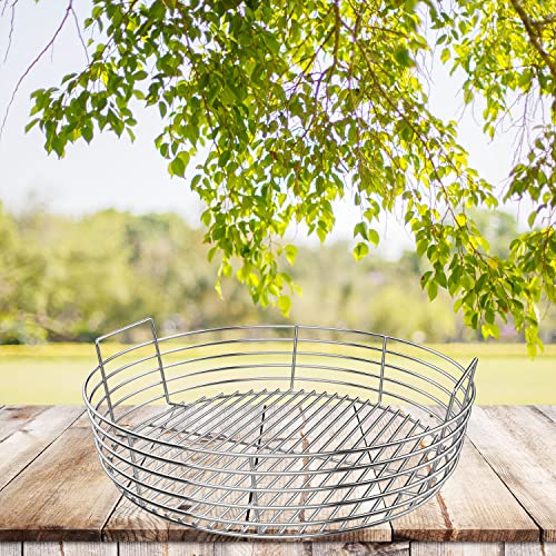DELSbbq Charcoal Ash Basket for X-Large Big Green Egg Grill | Stainless Steel High quality, resists wear, Convenient Handle for Effortless Ash Cleaning, Boosts Air Circulation