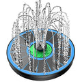 Yzert Solar Fountain Full Glass Panel No Battery, 3.5W Solar Bird Bath Fountains with 4 Fixed Rods & 7 Nozzles, Solar Fountain Pump for Bird Bath, Garden, Pond, Pool, Patio,Hummingbird - color: Green Flower Blue Panel