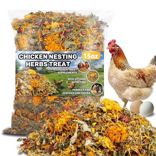 MAQIHAN 15oz Chicken Nesting Herbs - Natural Dried Poultry Herbs for Coop | Nesting Herbs for Chicken Coop Accessories, Coop Refresher, Bedding Decor, Nesting Box, Laying Hens, Daily Chicken Supplies - size: 15 Ounce (Pack of 1)