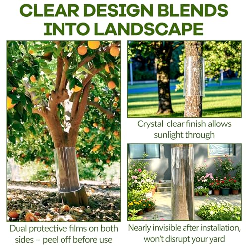 oyhqes Iguana Tree Wrap Tree Trunk Protector Guard for Iguana Prevention | 59 × 15.75in PET Plastic Anti-Reptiles Climbing Barrier Thickened Tree-Safe Guard with Strong Tape & Nano Adhesive - style: 59*15.75in