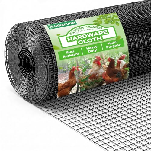 Black 16'' x 20' Hardware Cloth 1/4 inch 23 Gauge, Hot-dip Galvanized After Welding, Chicken Coop Wire Fence Wire Mesh Screen, Rabbit/Snake Fences, Netting Wire Cloth Galvanized Wire Mesh Roll - size: 1/4 inch 16in x 20ft-Black
