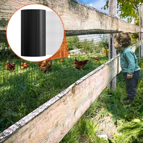 VEVOR Hardware Cloth, 24'' x 100' 1/2 inch Galvanized Wire Mesh Roll, 19 Gauge Chicken Wire Fencing Roll, Vinyl Metal Wire Mesh for Chicken Coop Barrier, Rabbit Snake Fences, Poultry Enclosures - size: 1/2inch 24'' x 100'