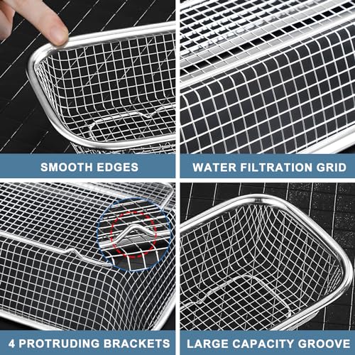 Utensil Drying Rack, 2 Pack Utensils Holder Dishwasher Silverware Basket | Compact Dish Rack, Kitchen Counter Drainer, Chopsticks, Spoons, Forks, Knifes Drainer Organizer - size: 2pcs Medium