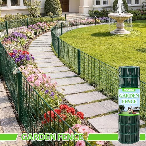 Green PVC Coated Welded Wire Fencing,2"x3" 16 Gauge,48inch H x 100ft L Garden Wire Fence Roll,2/3/4/5/6ft Tall x 50/100 ft Long Hardware Cloth Metal Mesh for Yard,Farm,Chicken,Dog,Vegetable Protection - color: Green, size: 2"x3" 48inx100ft