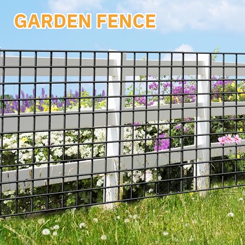 PVC Coated Welded Wire Fencing,2"x2" 14GA Coated (16GA Bare),24inch H x 100ft L Garden Wire Fence Roll,2/3/4/5/6ft Tall x 100 ft Long Vinyl Coating Metal Wire Mesh for Yard,Farm,Dog,Vegetable - color: Black, size: 14GA 2x2 24"x100'