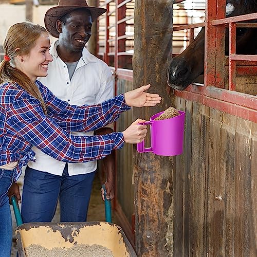 Feed Scoop - Grain Scoop for Horse,Heavy Duty Plastic Large Food Scoop for Large Dogs Livestock 1.8 Quart/7.2Cups (Blue) - color: Blue