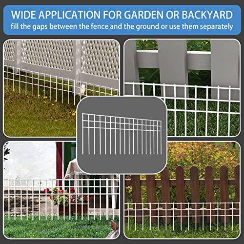 32x10-inch No Dig Animal Barrier Fence, 10 Pack White Dig Protective Fence with 1.5 inch Spike spacing, Dog/Rabbit/Groundhog Underground Defence, for Outdoor Garden Patio - size: 32x10-10P- white