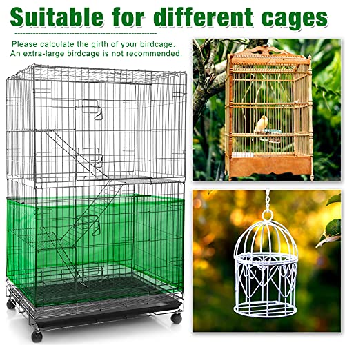 Shappy Large Bird Cage Seed Catcher,Bird Cage Cover Net Skirt Guard,Adjustable Soft Airy Mesh Net for Parrot Parakeet Macaw(118 x 15 Inch/ 300 x 37 cm,Green) - color: Green, size: 118 x 15 Inch/ 300 x 37 cm
