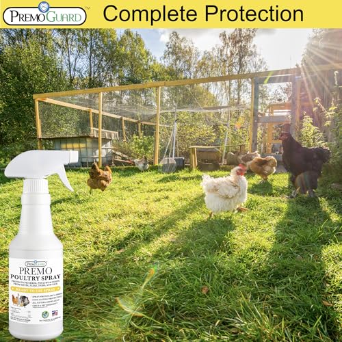 Premo Guard Natural Poultry Spray – Kills Scaly Leg Mites, Fleas, & Lice | Treats Chicken, Duck, Geese Pests, Spray Directly on Birds and Coops, Natural Plant Based Oils, Control & Prevention - size: 32 oz