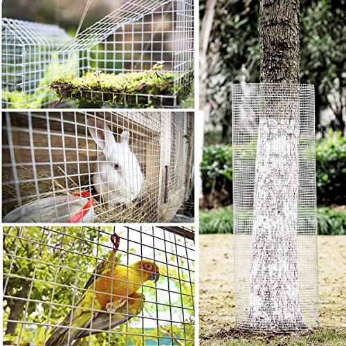 Galvanized 1/2in Hardware Cloth 48x50ft 19G Chicken Wire Fencing | Welded grid stays rigid; easily cut to shape around posts, rabbit enclosures, flower beds, and garden protection. - size: 1/2inch 48''×50'