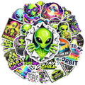 30PCS Alien Stickers for Teens Adults, Saucer Outer Space Sci Fi | Vinyl Waterproof Matte Decals for Laptop Water Bottle Skateboard Helmet Car - color: Alien 30 Stickers