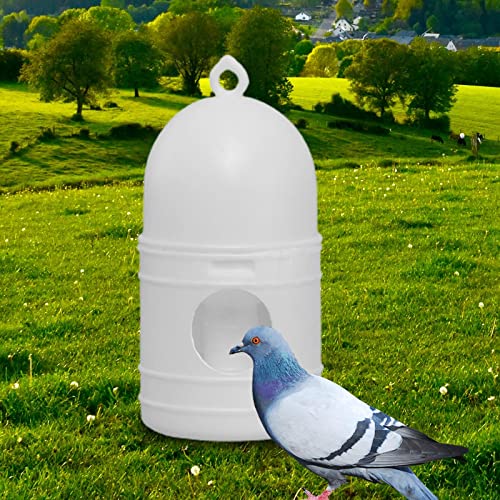 Pigeon Water Dispenser Drinker Bird Water Drinker, Automatic Feeders, Water Dispenser, Dove Drinker for Chicken, Duck, Quail (1L), White
