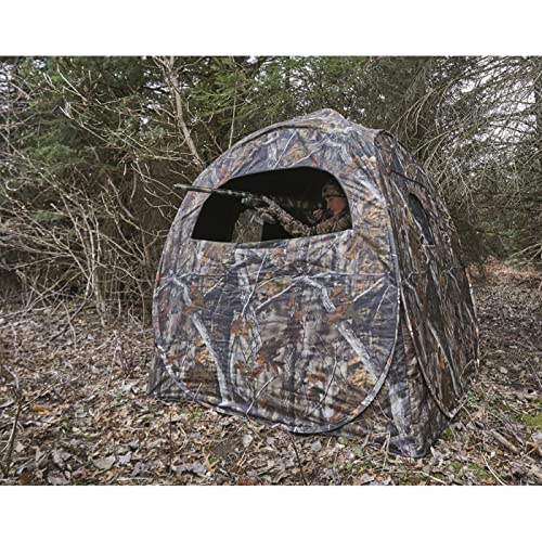 Guide Gear HuntRite Deluxe 4-Panel Spring Steel Hunting Blind; 2 Person Ground Tent for Deer and Turkey Season