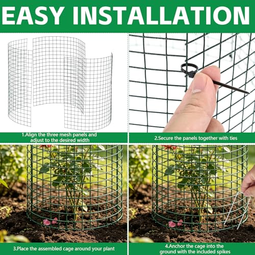 3 Pack Plant Protector from Animals, 12"x12" Metal Chicken Wire Cloche | Plant Cages for Outdoor Garden Flowers and Vegetables, Wire Plant Protector to Keep Out Rabbits, Chickens and Small Animals