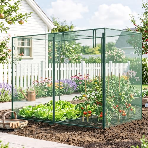 Outsunny 6' x 3' x 5' Crop Cage, Plant Protection Tent, Green | Zippered Doors, for Vegetable Garden Backyard Outdoor Use
