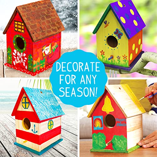Made By Me Build & Paint Your Own Wooden Toys, DIY Wood Craft Kit, Easy to Assemble, Birdhouse - style: Bird House