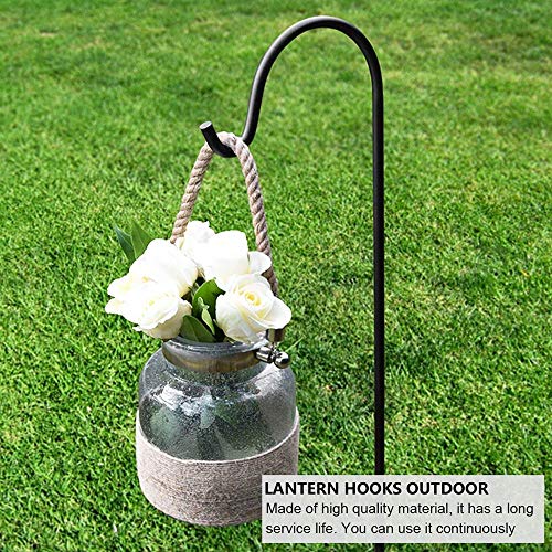 2 Pack 35 inch Shepherd Hook for Outdoor | Hanging Solar Light, Bird Feeders, Lanterns, Mason Jars, Garden Stake and Wedding Decor, Black