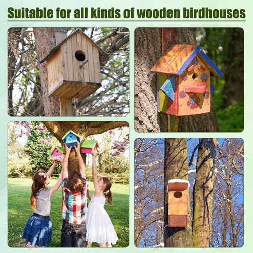 2 Sets of Bird House Brackets, Steel Bird House Mounting Bracket with Screws and Drywall Anchors, Bird Feeder Hanger Bracket Mounting Plate for Securing Bird Houses Nesting Boxes