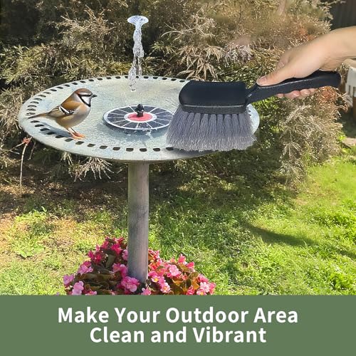 3 Pcs Brush for Cleaning Bird Bath with Ergonomic Handle, Effective Cleaning Brush for Concrete Bird Bath,Feeders