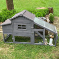 GUTINNEEN Mobile Chicken Coop with Wheels Expandable Chicken Tractor Outdoor Hen House for 2-4 Chickens 67.3" L - color: Grey