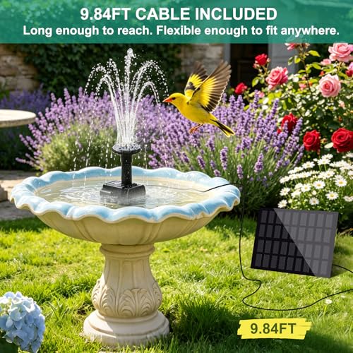 2W Solar Fountain for Bird Bath, Solar Powered Water Fountain - color: 2w Solar Fountain Pump