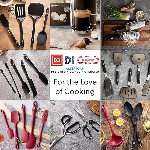 DI ORO Silicone Turner Spatula Set - 600F Heat Resistant, 3-Pc | Flexible flippers for eggs, pancakes, and crepes; Won't scratch nonstick pots and pans; BPA-free and dishwasher safe - size: Everday Set