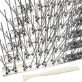 Bird Spikes Cover 21.6Feet Stainless Steel Pigeons Spikes Small Bird Spike for Roof Fence Window Mailbox(20pcs) | Easy to install, with zip ties - size: 21.7Feet(20pcs)