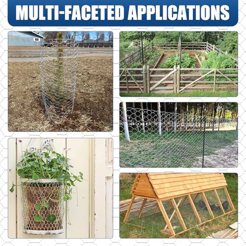 Chicken Wire,16"×70FT Chicken Wire Fencing Mesh for Garden Poultry Craft | Galvanized Chicken Wire, Sturdy Chicken Wire Roll Plant Protector,Rabbit Fence, Wire Fence Rolls for Craft Projects - size: 16*70ft