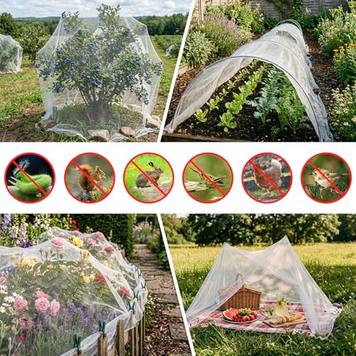Ultra Fine 10'x20' Garden Netting,Pest Barrier & Bird Netting, Plant Mesh Net Row Cover for Garden,Greenhouse,Patio,Raised Beds, Protecting Vegetables, Flowers, Trees - size: 10'X20'