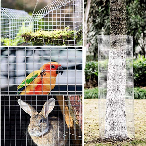Fencer Wire 19 Gauge Hardware Cloth Metal Wire Mesh 1/2" x 1/2", Galvanized Welded Cage Wire Poultry Netting Square Chicken Snake Fencing Gopher Fence Raccoons Rabbit Pen Gutter - size: 3 ft. x 50 ft.