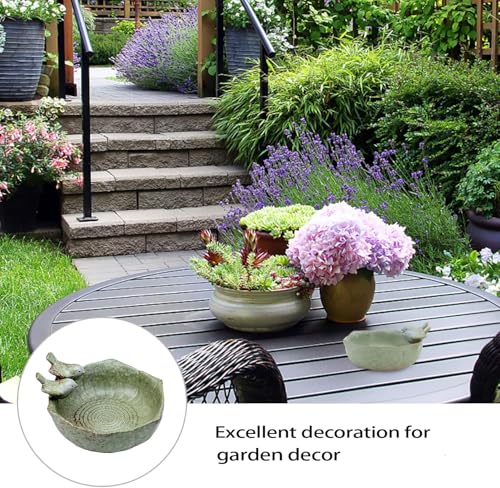 Ceramic Bird Bath for Outdoors,Ground & Tabletop Decor, Ground Feeders Bird Bath Feeding Bowl for Outdoors, Garden Deck, Balcony,Yard, Lawn. (Small birdbath) - style: Small birdbath