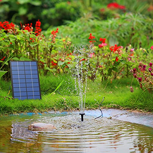 AISITIN 2.5W DIY Solar Fountain Pump with 6 Nozzles & 4ft Flexible Hose | Solar Water Pump for Bird Baths, Garden Ponds, Fish Tanks, and Patio Water Features – Quick Setup - size: 2.5W (1 Pack)