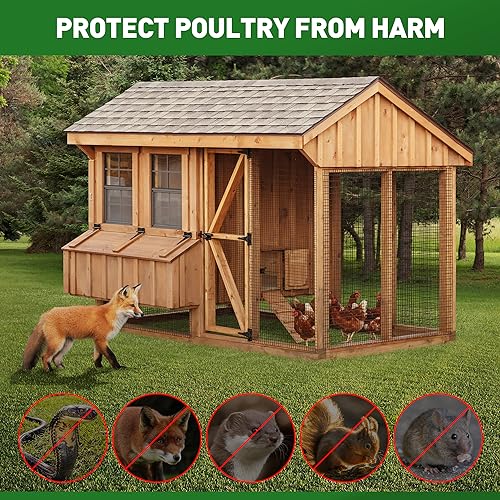 Black Hardware Cloth 1/2 Inch 48" x 100' 19 Gauge, PVC Coating Wire Fence Rolls Vinyl Coated Welded Chicken Wire Mesh for Poultry Netting Cage Fence, Tree Guard Rolls, Chicken Coop