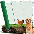 Temporary Fence with Posts,4‘x50‘ Animal Barrier Dog Portable Fencing | with Fiberglass Stake Windbreak Rope,Safety Snow Plastic Nettingfor Garden Backyard Outdoor for Chickens or Other Animals - size: 4x50FT