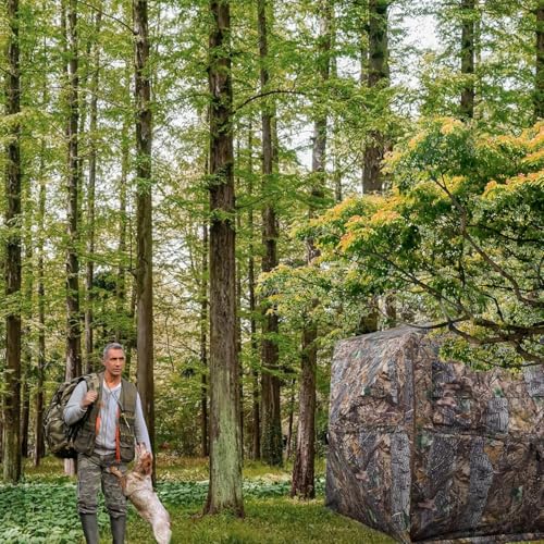 Hunting Blind 270/360 See Through Deer Blind, Pop Up Ground Blind | 2/3/4 Person Camouflage Tent, Portable Concealed Shelter with Carrying Bag, Silent Sliding Windows, Windproof Bottom Layer - size: 2-3 Person, style: 360