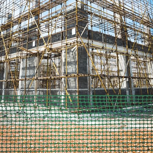 Fencing, Temporary Fence, Snow Fence, Chicken, 10.55 lb/roll, 4x100' Feet | Houseables Green Plastic Fencing, Deer Netting, Plastic Mesh Roll, Safety Netting, Construction, Yard, Garden, Dogs, Backyard - color: Green