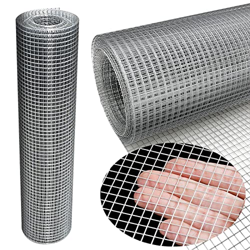 Hardware Cloth 16'' x 20' 1/4 in Galvanized Wire Mesh Roll (23 GA) Chicken Wire Fence Roll for Chicken Pen/coop Fences, Screen mesh, Rabbit/Snake Fences, Poultry enclosures, Handicraft Making, etc. - size: 16In x 20Ft