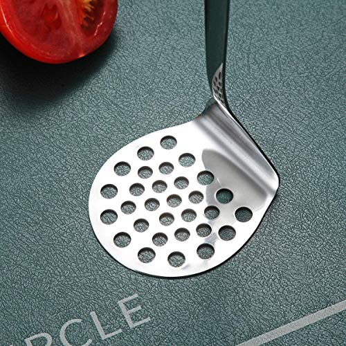 Stainless Steel Potato Masher, Berglander Heavy Duty Metal Potato Ricer, Food Masher Utensil Hand Masher, Vegetables Fruits Versatile Masher, Heat Resistant, Dishwasher Safe, Easy to Clean - size: I. Potato Masher