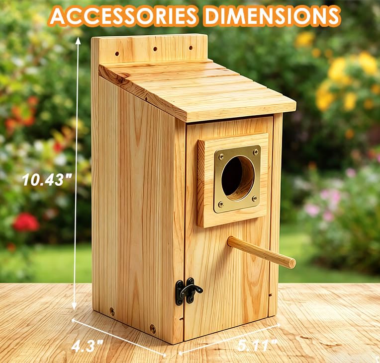 Bluebird Houses for Outside with Copper Guard,Wooden Cedar Birdhouse Kit | 1-1/2"Entrance Hole Outdoor Waterproof Bird Nesting Box,Wren Cardinal Chickadee Finch Sparrow Robin Bird,No Assembly Required