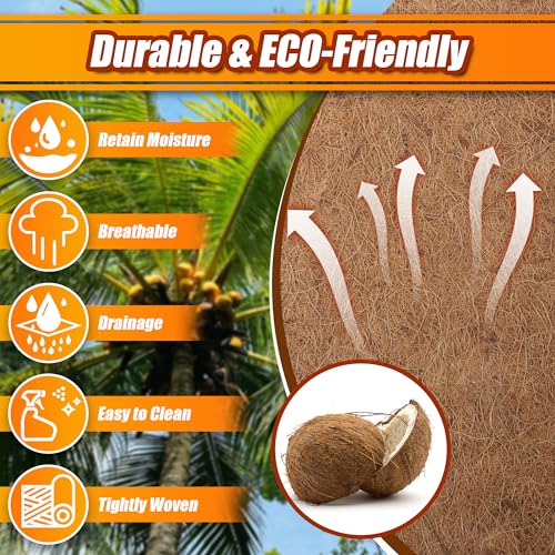 Sinimaka Coco Liner Roll, 16 x 80 Inch Coconut Fiber Liners for Planter Window Box Flower Basket, Natural Coco Coir Sheet Coco Mats for Animal Pet Pad, Reptile Carpet, Garden Decoration - size: 16x80 inch