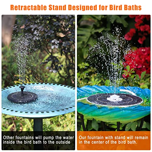 AISITIN 3.5W Solar Fountain with Lights & 1500mAh Battery Backup | Solar Powered Bird Bath Fountain with 6 Nozzles, Perfect for Ponds, Pools, Gardens, and Fish Tanks – Day and Night Use